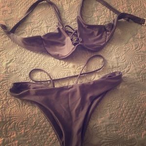 NWOT gray push up bikini